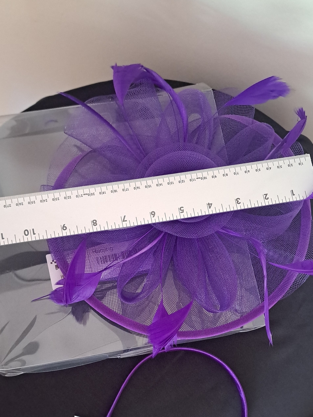 Vibrant Purple Ladies Fascinator Hat with Decorative Floral Accent - Picture 6 of 8